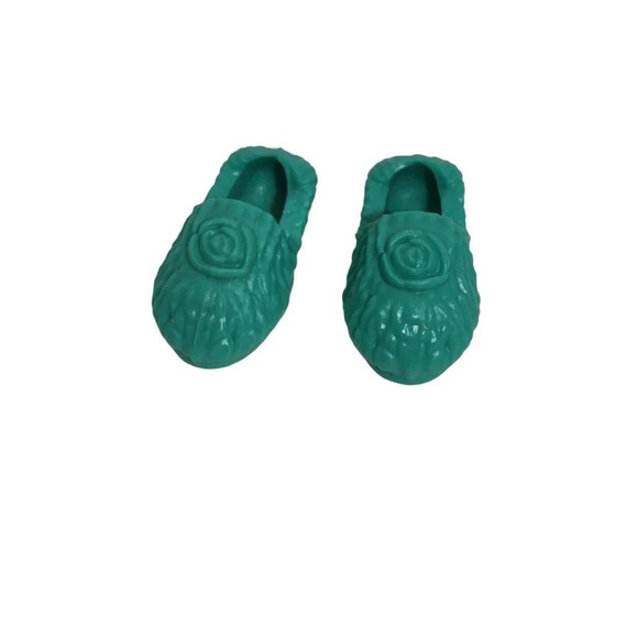 Fashion Doll Shoes Slippers Green Unbranded Slip On Textured 1" Length - Picture 2 of 4